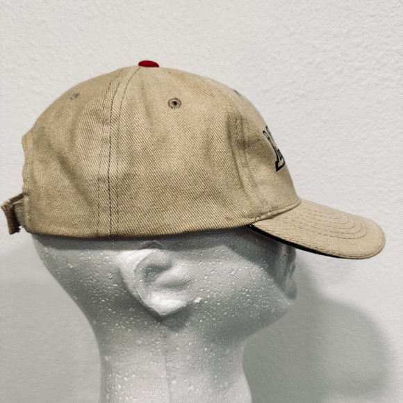 London England Baseball Cap Trucker Hat Tan Embroidered Cotton Adjusts One Size - Picture 6 of 9